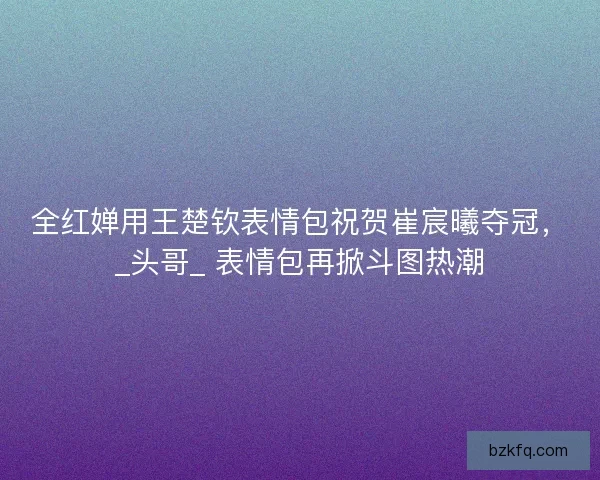 全红婵用王楚钦表情包祝贺崔宸曦夺冠，_头哥_ 表情包再掀斗图热潮