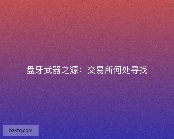 盘牙武器之源：交易所何处寻找