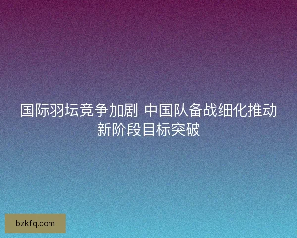 国际羽坛竞争加剧 中国队备战细化推动新阶段目标突破